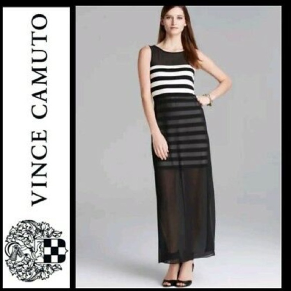 Vince Camuto- Chiffon Overlay Maxi Dress